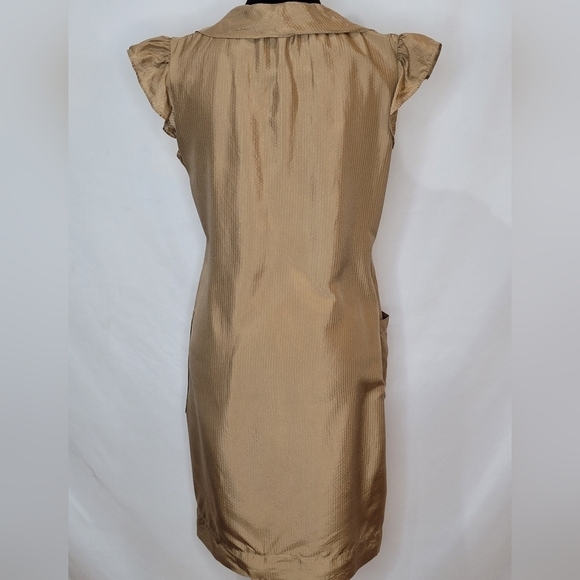 Banana Republic 100% Silk Sleeveless Ruffled Midi Shirt Dress - Size 6 - Picture 4 of 9